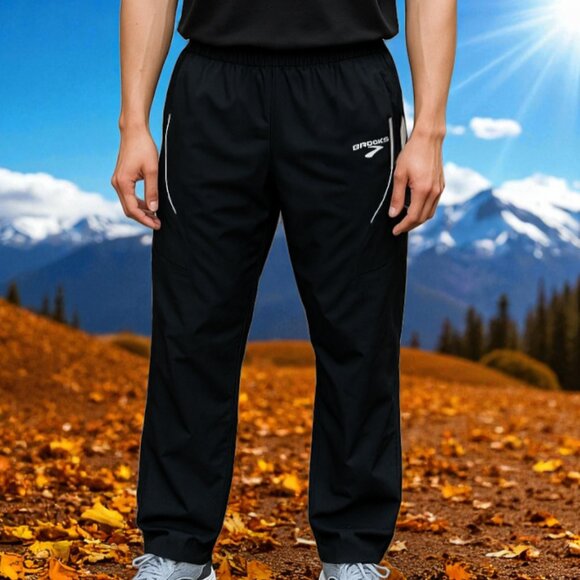 VTG Brooks Fleece Lined Running Pant in Black M - Picture 1 of 7